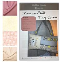 Pink & Cream Fairy Clocks Debbie Harris Designs Tooth Fairy Cushion Kit: Instructions & FQ (4pcs)