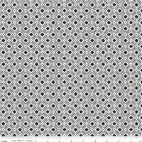 Katherine Lenius Tea With Bea Charcoal Square Spotted Fabric 0.5m