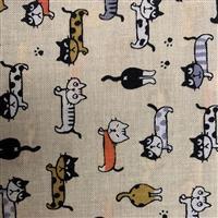 Cats On Cream Fabric 0.5m - exclusive