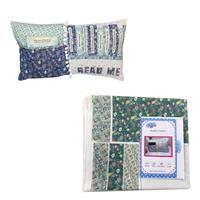 Living in Loveliness Reading Cushion Kit: Instructions & Panel Teal Flowers (120 x 70cm)