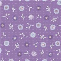 Flower & Dot on Lilac Fabric 0.5m