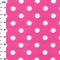 White Polka Dots on Candy Cotton Poplin Fabric 0.5m