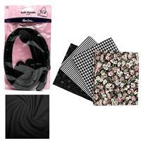 Black Patchwork Fabric Sampler Bag Bundle: FQ