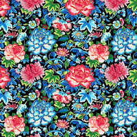 Phillip Jacob Silk Road Black Ming Embroidery Fabric 0.5m