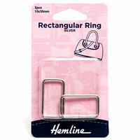 Nickel Rectangular Ring 30mm 2 Pieces