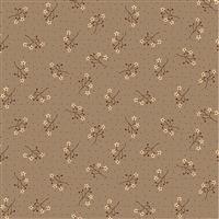 Anni Down On the 12th Starflower Sprig Cocoa Fabric 0.5m