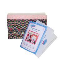 Living in Loveliness Thread Catcher and Detachable Pin Cushion Kit: 2 x Liberty FQs, Foam & Embroidery Skien Pink