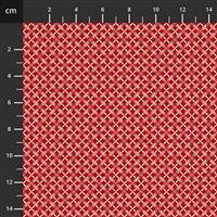 Henry Glass Scarlet Stitches & Red Linen White Lattice Fabric 0.5m
