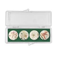 Mixed Lilies Crystal Magnets set of 4