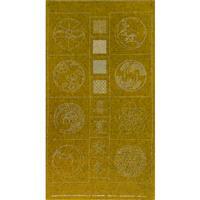 Sashiko Tsumugi Preprinted Crest Four Seasons Autumny Mustard Fabric Panel 108x61cm